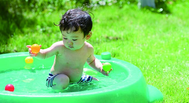 子どもの水遊び場としても