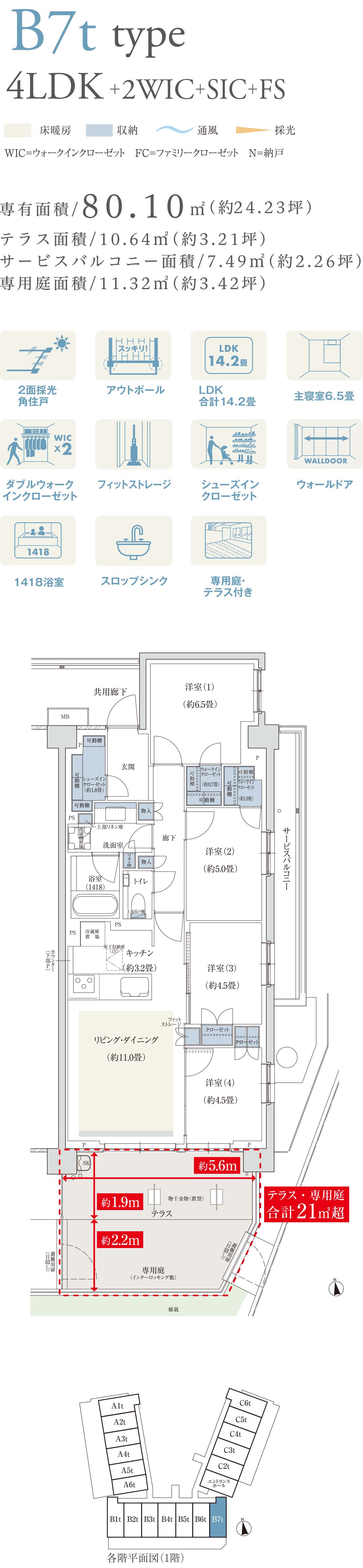 B7tタイプ 4LDK＋2WIC＋SIC＋FS