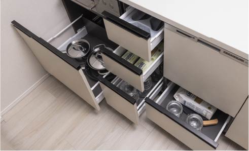 スライド式キッチン収納