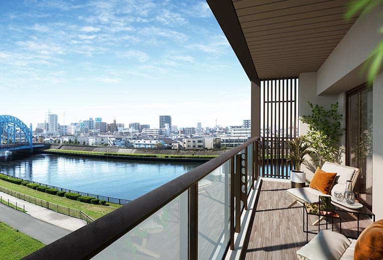 B1タイプのバルコニー完成予想CG（※1・※2）