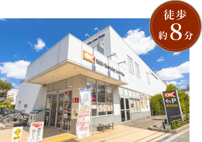 （徒歩8分／約630m：北側より）