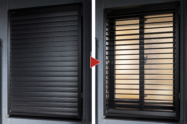 可動ルーバー面格子