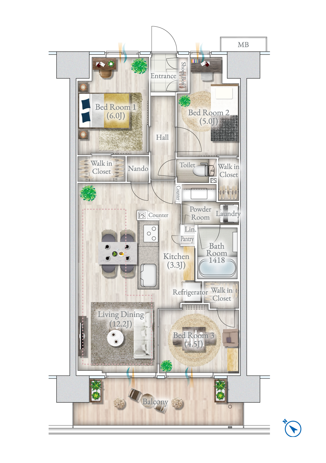 C TYPE 家具入り間取り