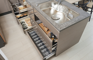 スライドキッチン収納