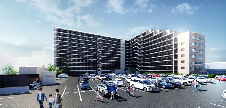 外観・平置き駐車場完成予想CG