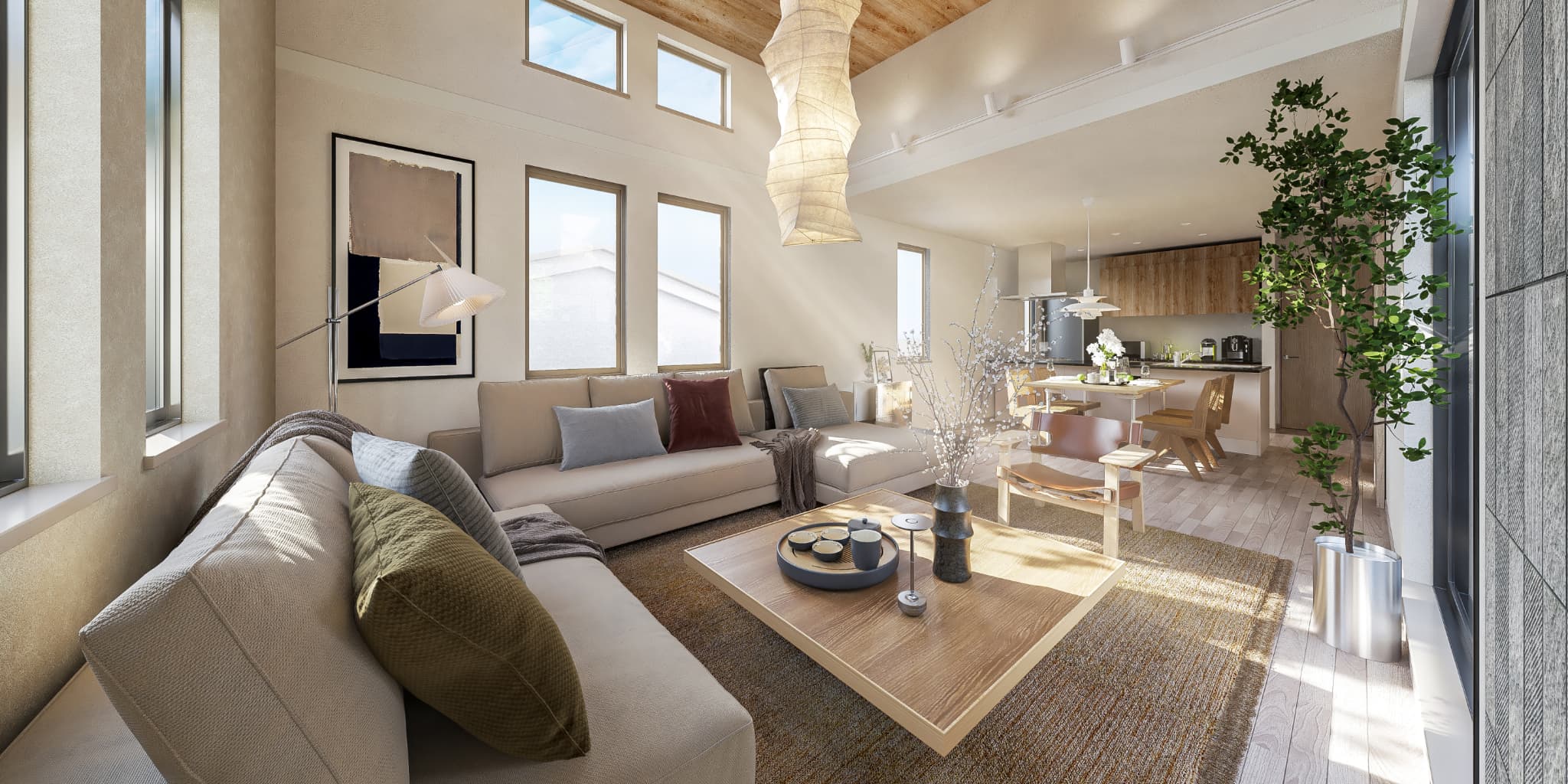 リビング・ダイニング・キッチン完成予想CG（2号棟）