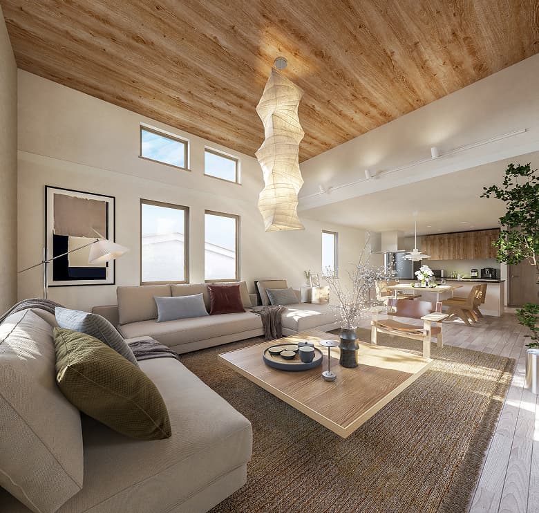 リビング・ダイニング・キッチン完成予想CG（2号棟）